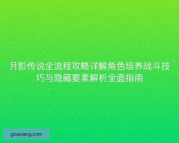 月影传说全流程攻略详解角色培养战斗技巧与隐藏要素解析全面指南